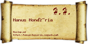 Hanus Honória névjegykártya